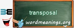 WordMeaning blackboard for transposal